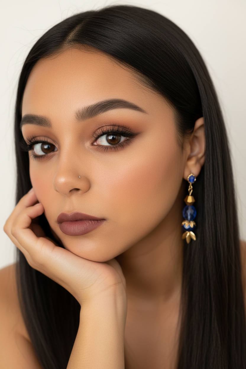 Blue Gold Earrings Campaign