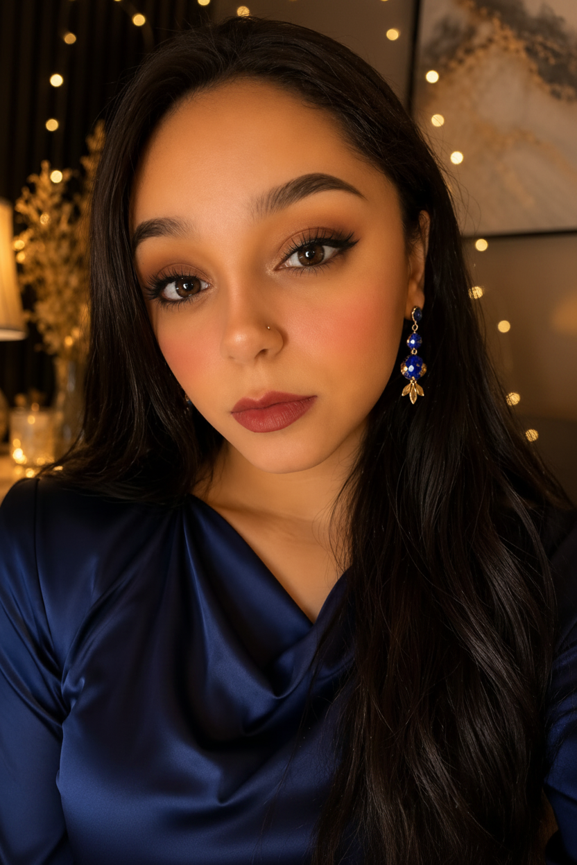 Blue Gold Earrings Moody