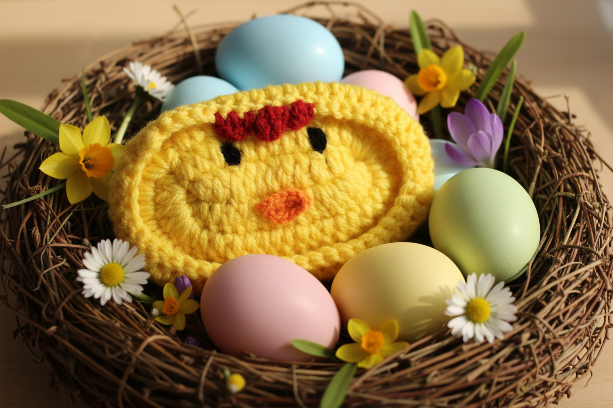 Chirpy chick glasses holder in nest