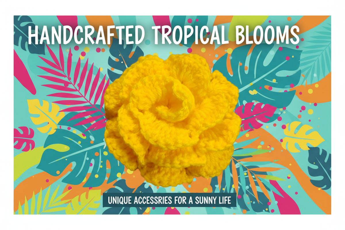 Crochet flower promotional image variation