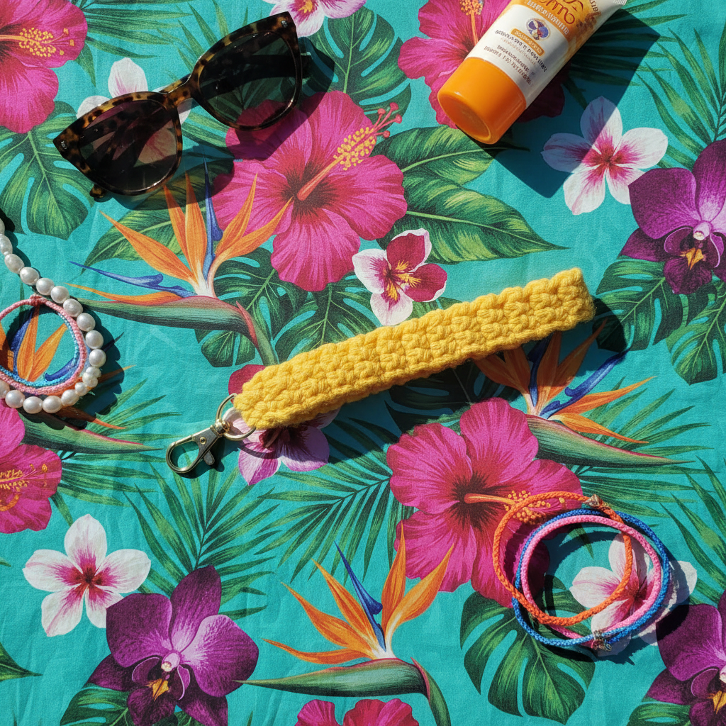 Crochet Keychain Flat Lay