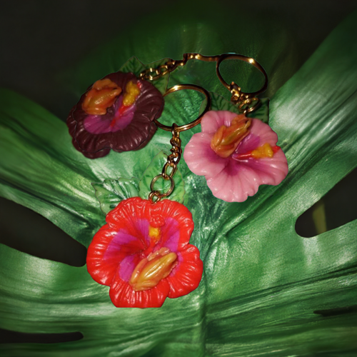 787 Amapola Keychain hibiscus flower keychain