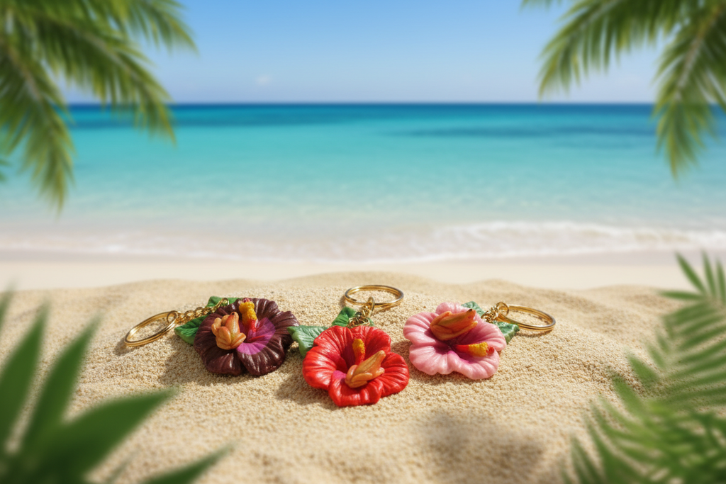 787 Amapola Keychain hibiscus flower keychain
