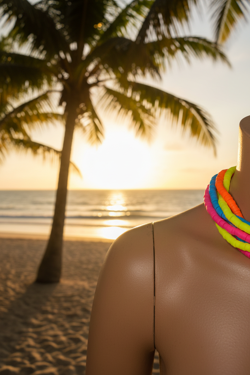 Vibra Necklace lifestyle beach shot