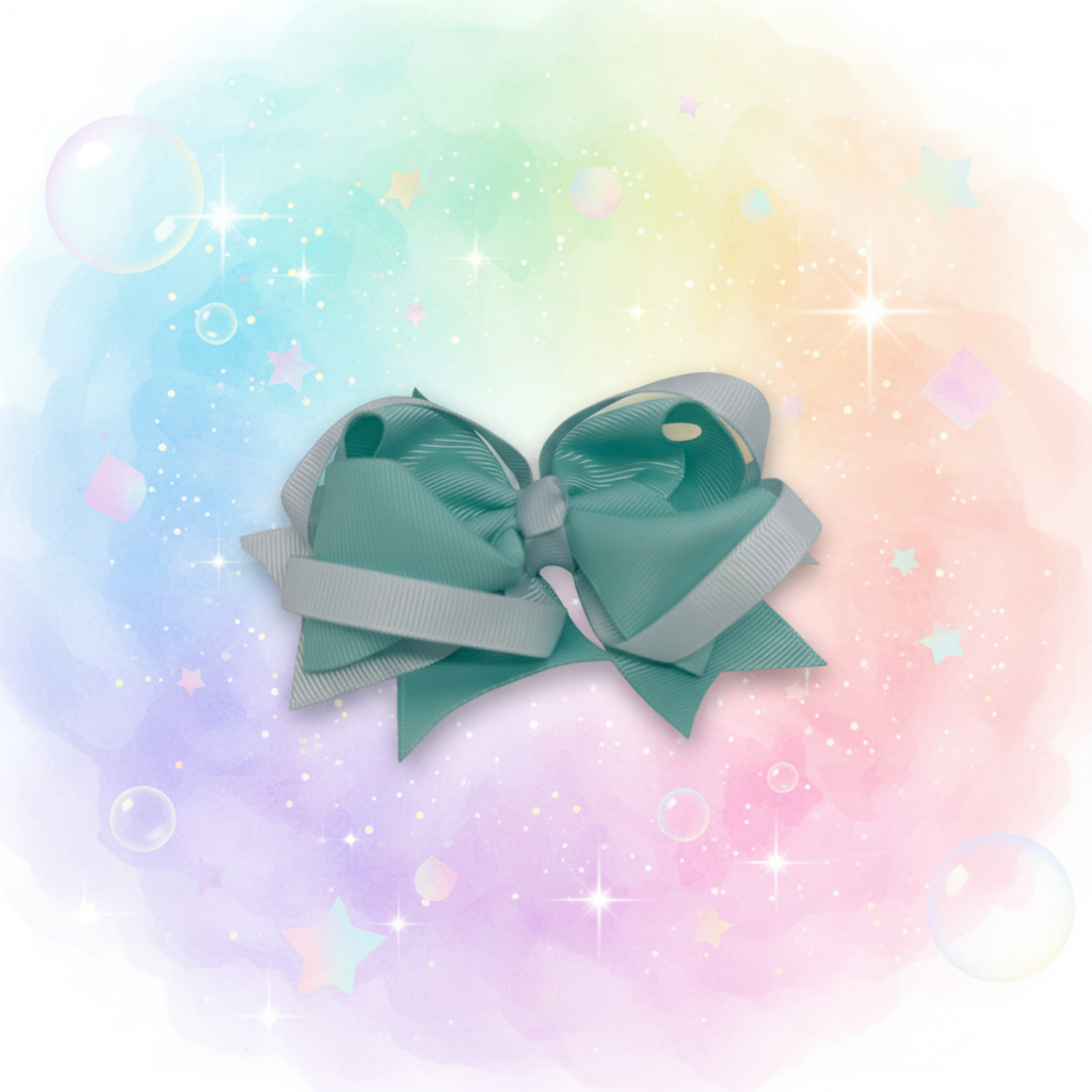 Turquoise Dream Bow with playful colorful background