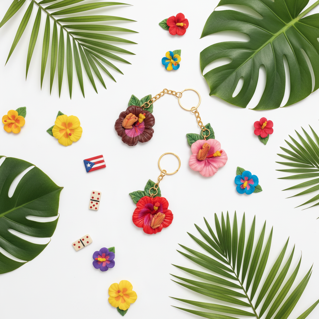 787 Amapola Keychain hibiscus flower keychain