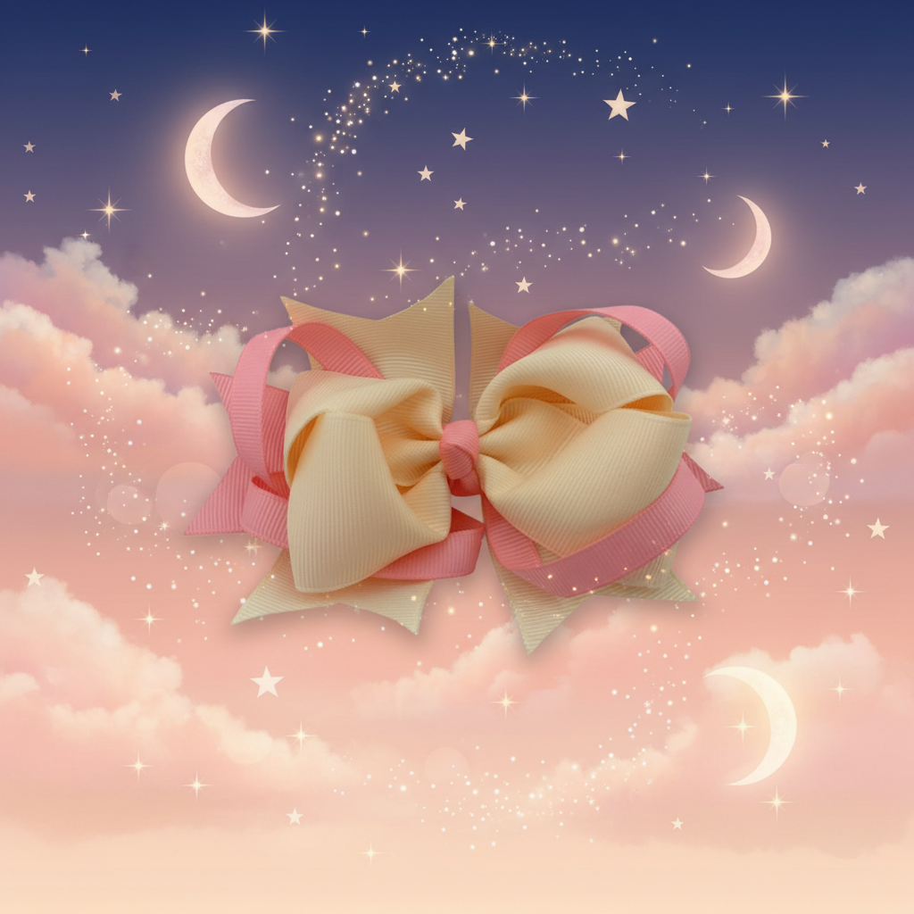 Peach bow with fairy tale magic