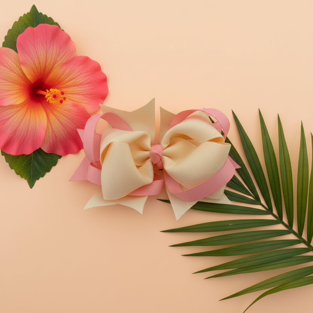 Peachy Keen Tropical Flat Lay