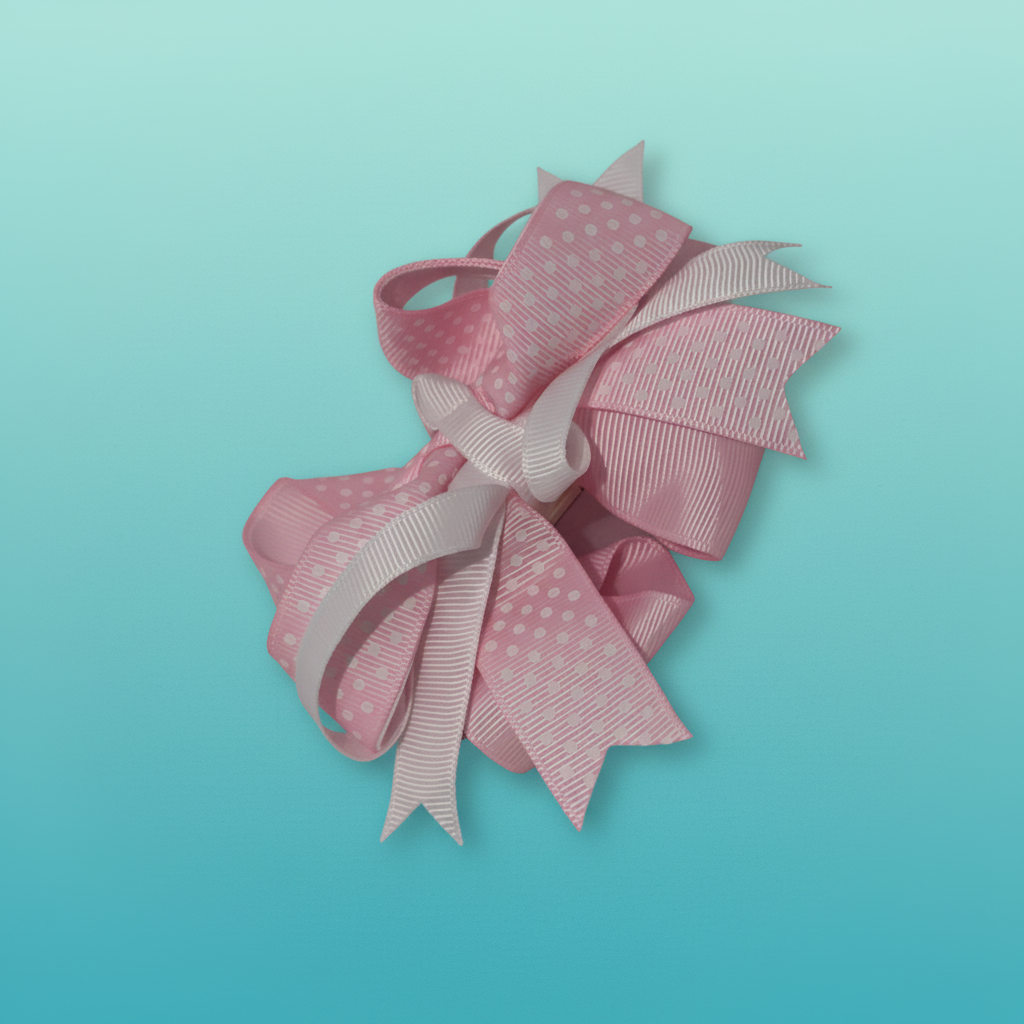 Pink bow with turquoise background
