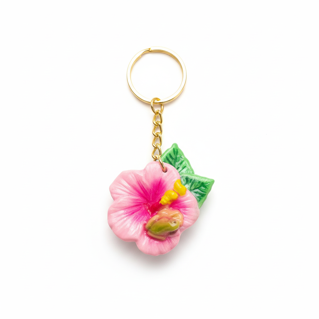 Pink hibiscus on white background