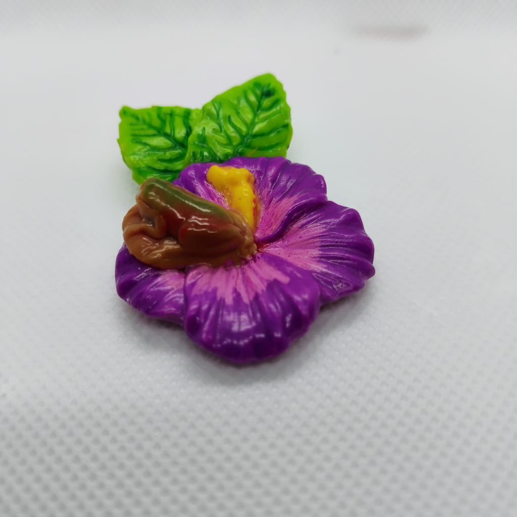 Purple hibiscus keychain