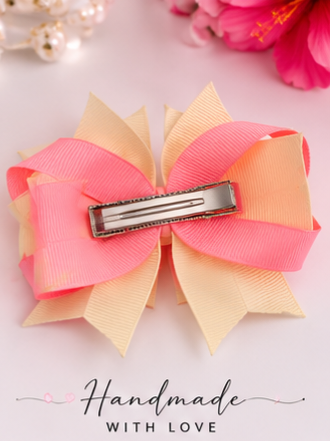 Peachy Keen Dream Hair Bow - Handmade Premium Hair Accessory