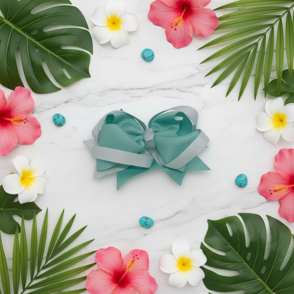Turquoise Dream Bow Flat Lay
